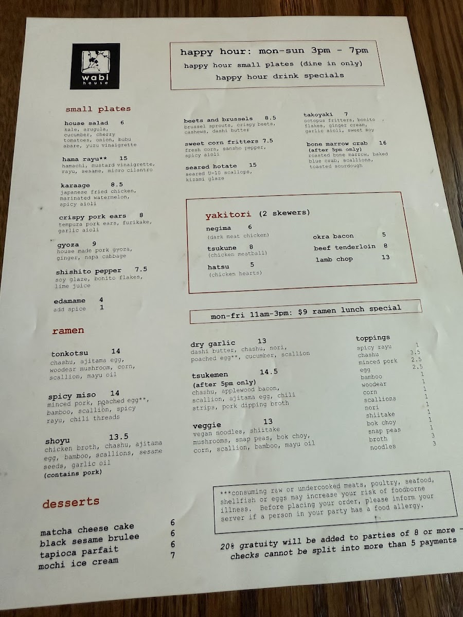 Wabi House Fort Worth Menu - Image 3