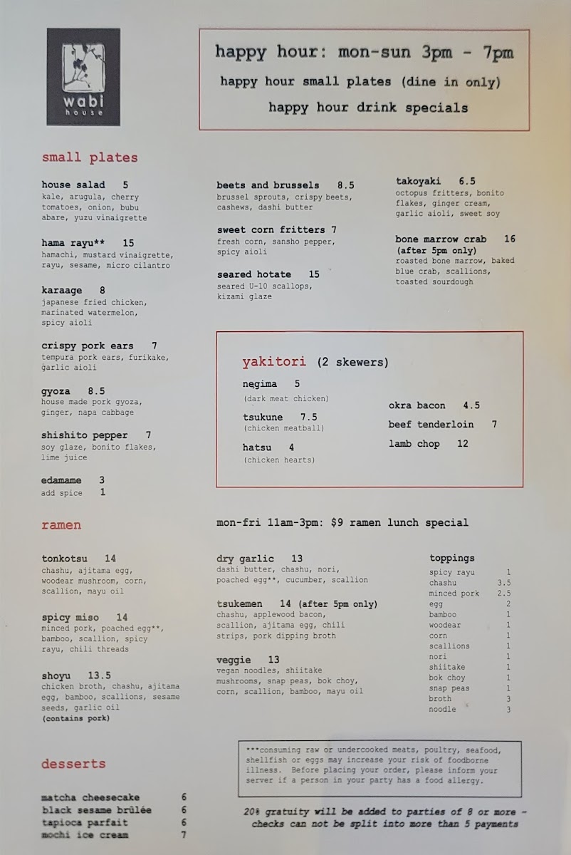 Wabi House Fort Worth Menu - Image 5