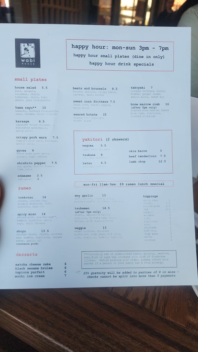 Wabi House Fort Worth Menu - Image 6